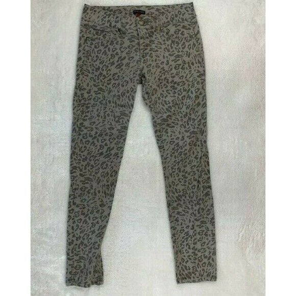 Therapy Jeans Size 3 Juniors Gray leopard Pattern Stretch Skinny - Picture 1 of 4